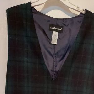 Dark Green/Navy Plaid Wool Blend Jumper